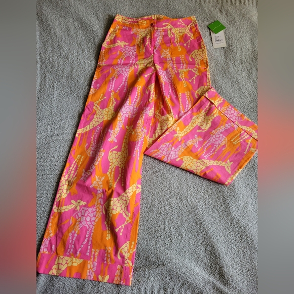 Lilly Pulitzer Pants - Vintage Lilly Pulitzer Wide Leg Giraffe Print NWT Size 6